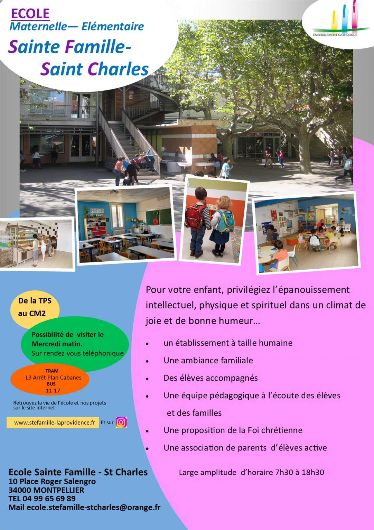 La vie à l'école Ecole SteFamille StCharles Collège La Providence